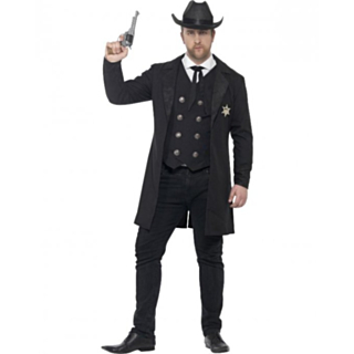 Svart Sheriff Plusstørrelse Kostyme