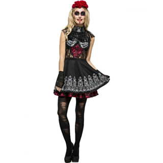 Day of the Dead Kjole Svart