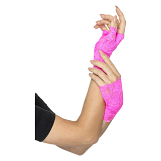 Korte Fingerløse 80-talls Hansker Rosa