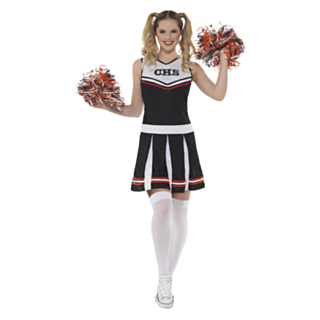 Cheerleader Kostyme Svart og Hvit