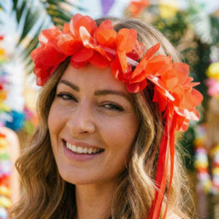 Hawaii Blomsterkrans Rød