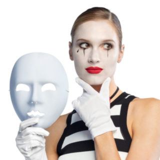 Mime Maske Hvit