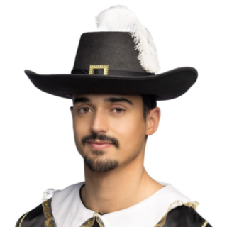 Musketér Hatt Svart