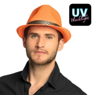 Gangster Fedora Neon Oransje