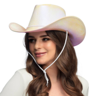 Perlemor Cowboyhatt Hvit