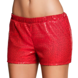 Paljett Hot Pants Rød