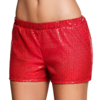 Paljett Hot Pants Rød