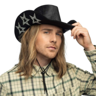 Stjerne Cowboyhatt Svart