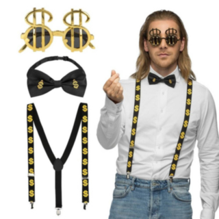 Dollar Party Antrekk Gull og Svart