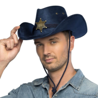 Tennessee Semsket Cowboyhatt Mørkeblå