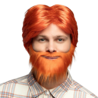 Dude Parykk & Skjegg Oransje