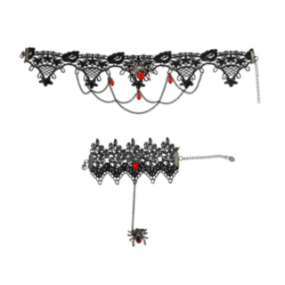 Edderkopp Choker & Armbånd Svart og Rød