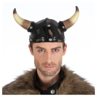Vikinghjelm med Horn Brun