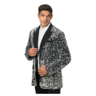 Glitter Smokingjakke Sølv