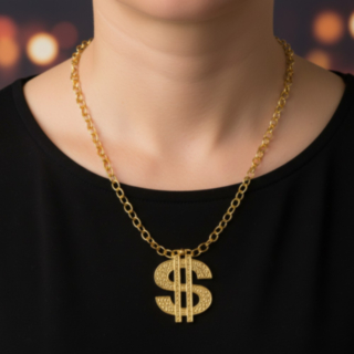 Pimp Dollar Halskjede Gull