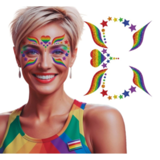 Pride Regnbue Glitrende Ansiktssmykker