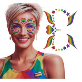 Pride Regnbue Glitrende Ansiktssmykker