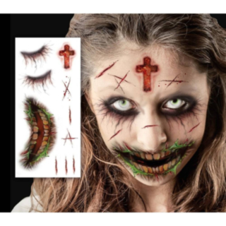 Zombie Ansikt Engangstatoveringer