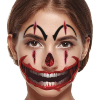 Killer Clown Kunstige Ansiktstatoveringer