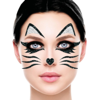 Glitter Katt Ansiktssmykke