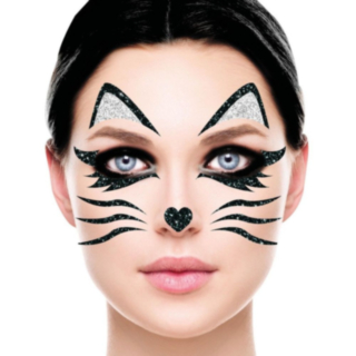 Glitter Katt Ansiktssmykke