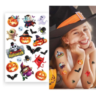 Gresskar Halloween Engangstatoveringer