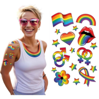 Pride Regnbue Engangstatoveringer