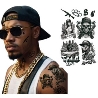Gangsta Biker Engangstatoveringer
