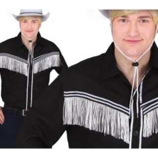 Frynsete Cowboyskjorte Svart og Hvit