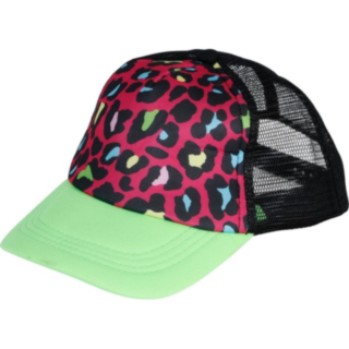 Neon Leopard Caps Grønn og Rosa