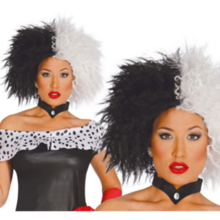 Cruella Parykk Svart og Hvit