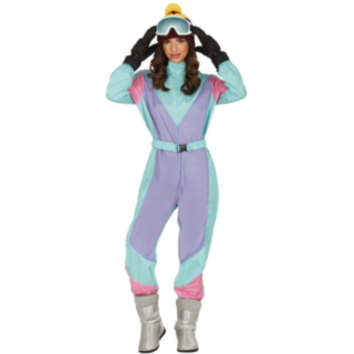 80-talls Skidress Kostyme Blå og Lilla