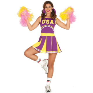 USA Cheerleader Kostyme Lilla