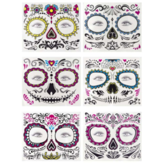 Dia De Los Muertos Falske Ansiktstatoveringer