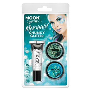 Chunky Glitter Havfrue Sminkesett