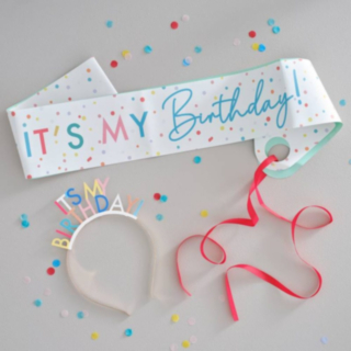 It's My Birthday Skråbånd & Hårbøyle