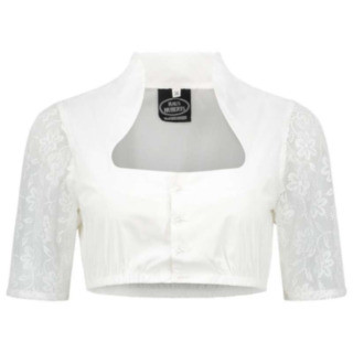 Dirndlbluse Topp Hvit