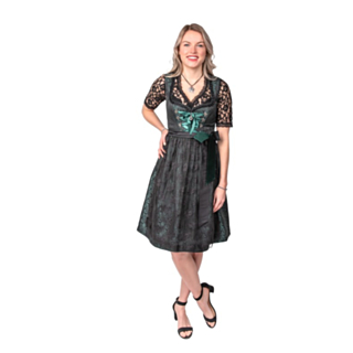Dirndl Jacquard Svart og Grønn