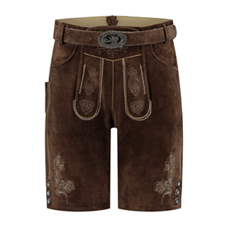 Kort Skinn Lederhosen Brun