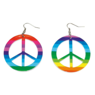 Regnbue Peace Øreringer