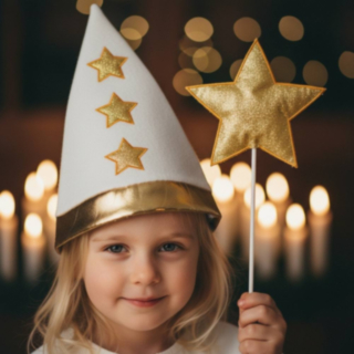 Luciastjerne Hatt og Tryllestav