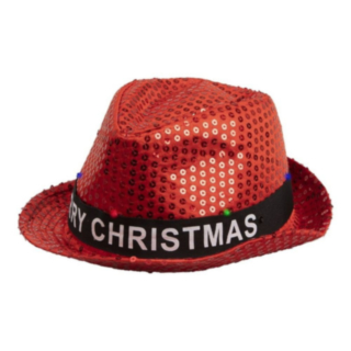 Jul Fedora Hatt med Lys