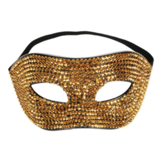 Rhinsten Maskerademaske Gull