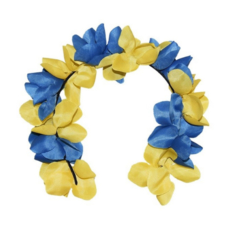 Dansk Blomster Hårbøyle Blå og Gul