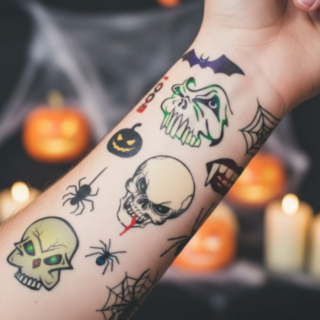 Skremmende Halloween Engangstatoveringer