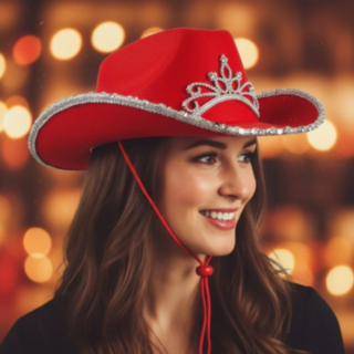 Tiara Cowboyhatt Rød
