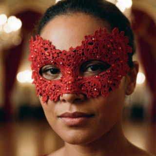 Blonde Maskerade Øyemaske Rød