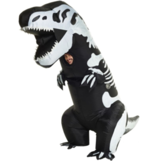 Oppblåsbar T-Rex Skjelett Kostyme