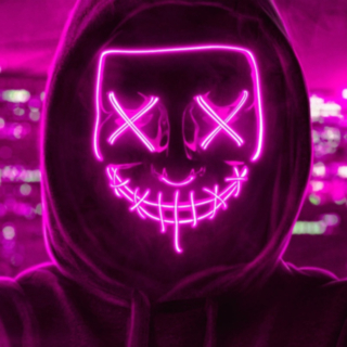 Halloween LED Maske Sjokkrosa