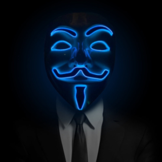 Anonymous LED Maske Blå